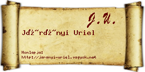 Járányi Uriel névjegykártya